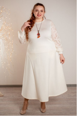 Теплая макси-юбка из драпа с декоративными карманами больших размеров