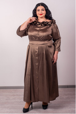 Нарядна сукня максі з поясом батал