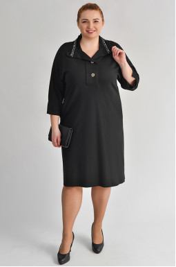 Елегантна сукня з декоративним коміром та ґудзиками великих розмірів