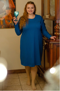 Сукня міні двунитка зі стразами великих розмірів