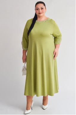 Платье макси с декором из жемчужин больших размеров