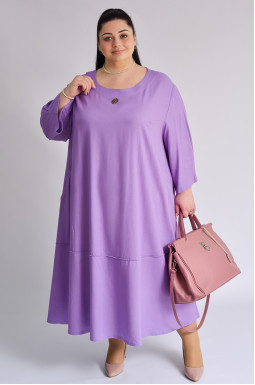 Сукня міді лляна з прикрасою великих розмірів