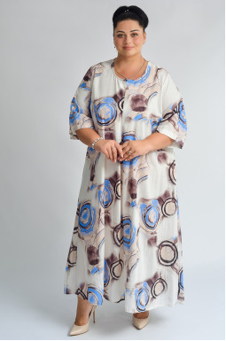 Сукня максі з абстрактними принтами великих розмірів