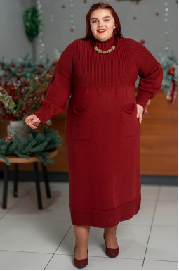Сукня міді з поєднанням в’язаних фактур великих розмірів