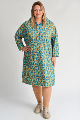 Сукня з капюшоном з художнім принтом осіннього листя великих розмірів