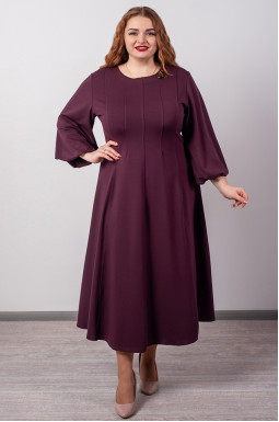 Сукня максі в сливовому кольорі з елегантною прикрасою великих розмірів