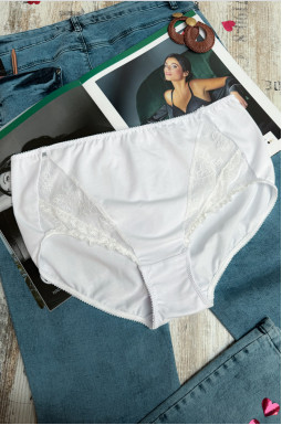 Трусики трикотажные с кружевом больших размеров