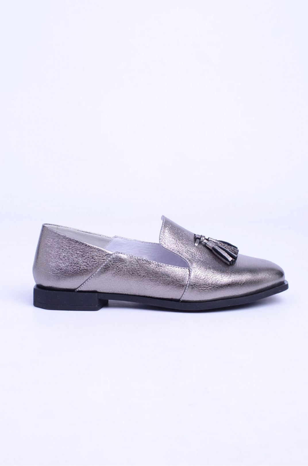 Серебряные туфли с украшением деми больших размеров