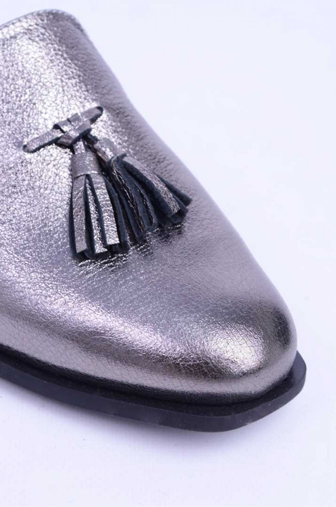 Срібні туфлі з прикрасою демі великих розмірів