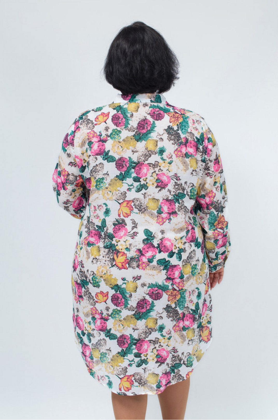 Туніка довга сорочка з квітковим принтом супер батал