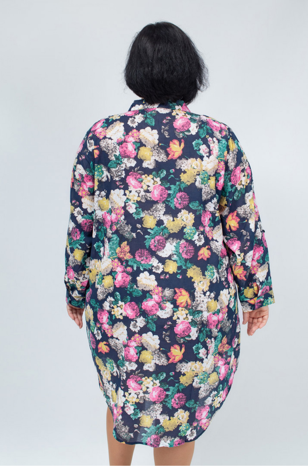 Туника длинная рубашка с цветочным принтом супер батал