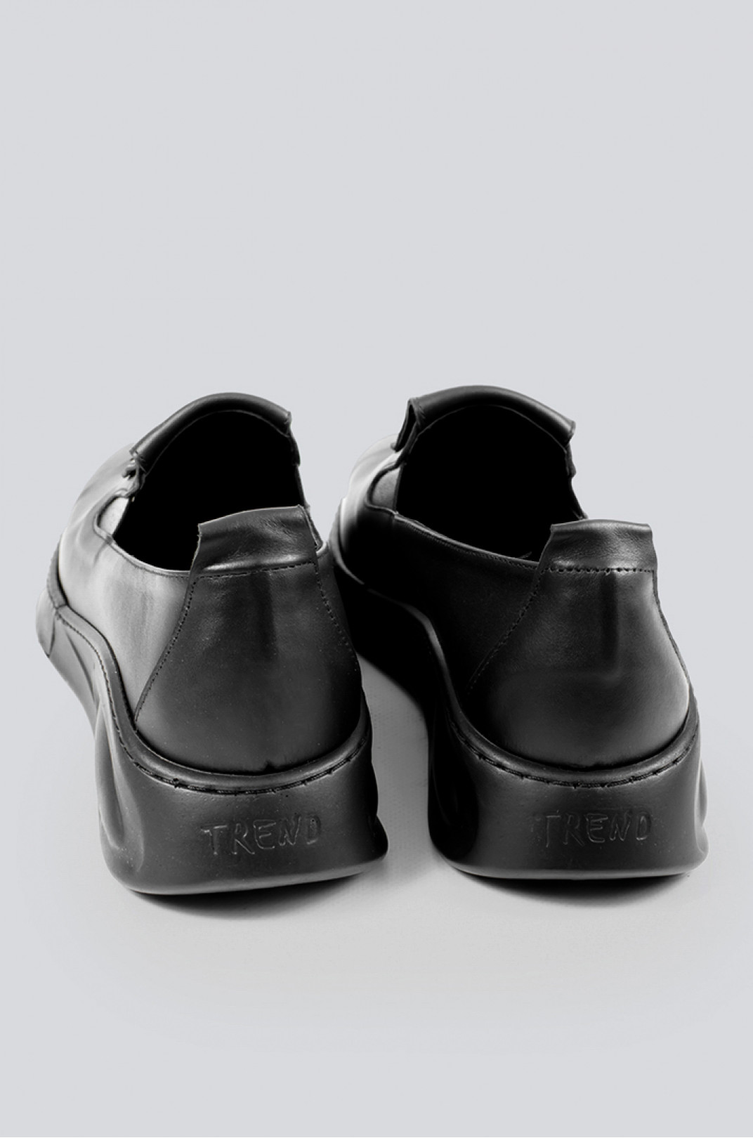 Туфли черные кожаные с молнией больших размеров