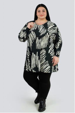 Туніка трапеція трикотажна в різних принтах супер батал