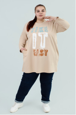 Туніка з кишенями і написами супер батал