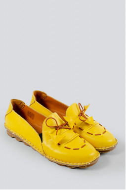 Желтые туфли на широкую ножку больших размеров