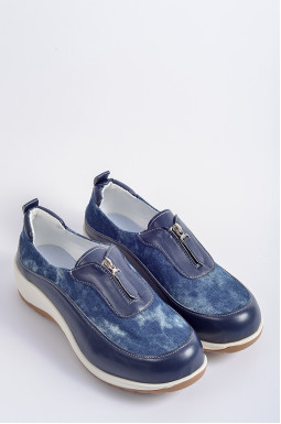 Туфлі з екошкіри та текстилю з застібкою-блискавкою великих розмірів