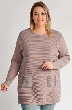 Туника с декоративными карманами больших размеров