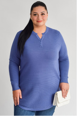 Туніка з рельєфною в’язкою і декоративною прикрасою великих розмірів