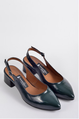 Лакові туфлі на підборах у кольорі бутилка великих розмірів