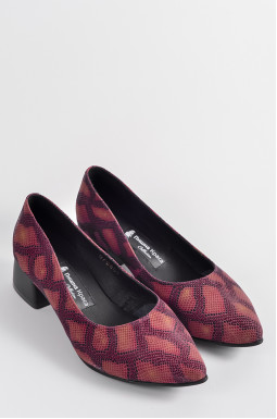 Туфлі-лодочки шкіряні з яскравим принтом рептилії великих розмірів