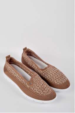 Туфлі з текстильним верхом в коричневому кольорі великих розмірів