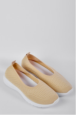 Бежеві текстильні спортивні туфлі з текстурним верхом великих розмірів