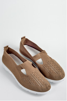 Текстильні туфлі в коричневому кольорі великих розмірів