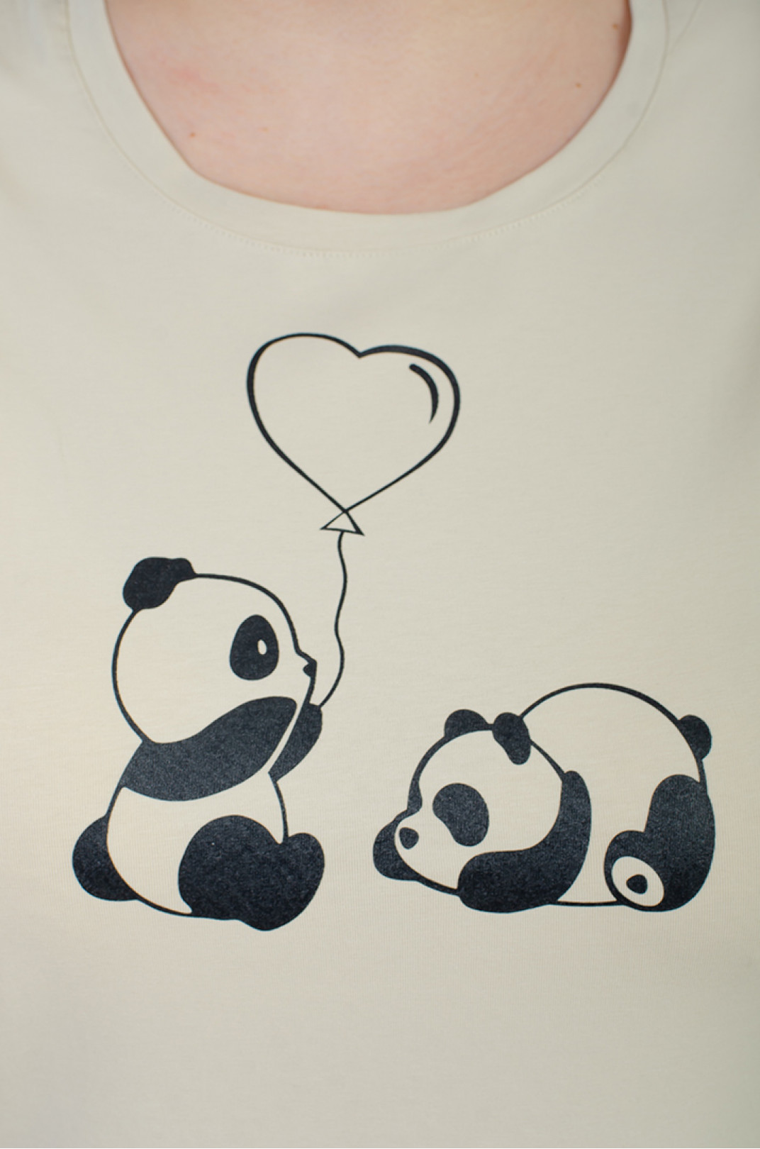 Коттоновая футболка с принтом панды больших размеров