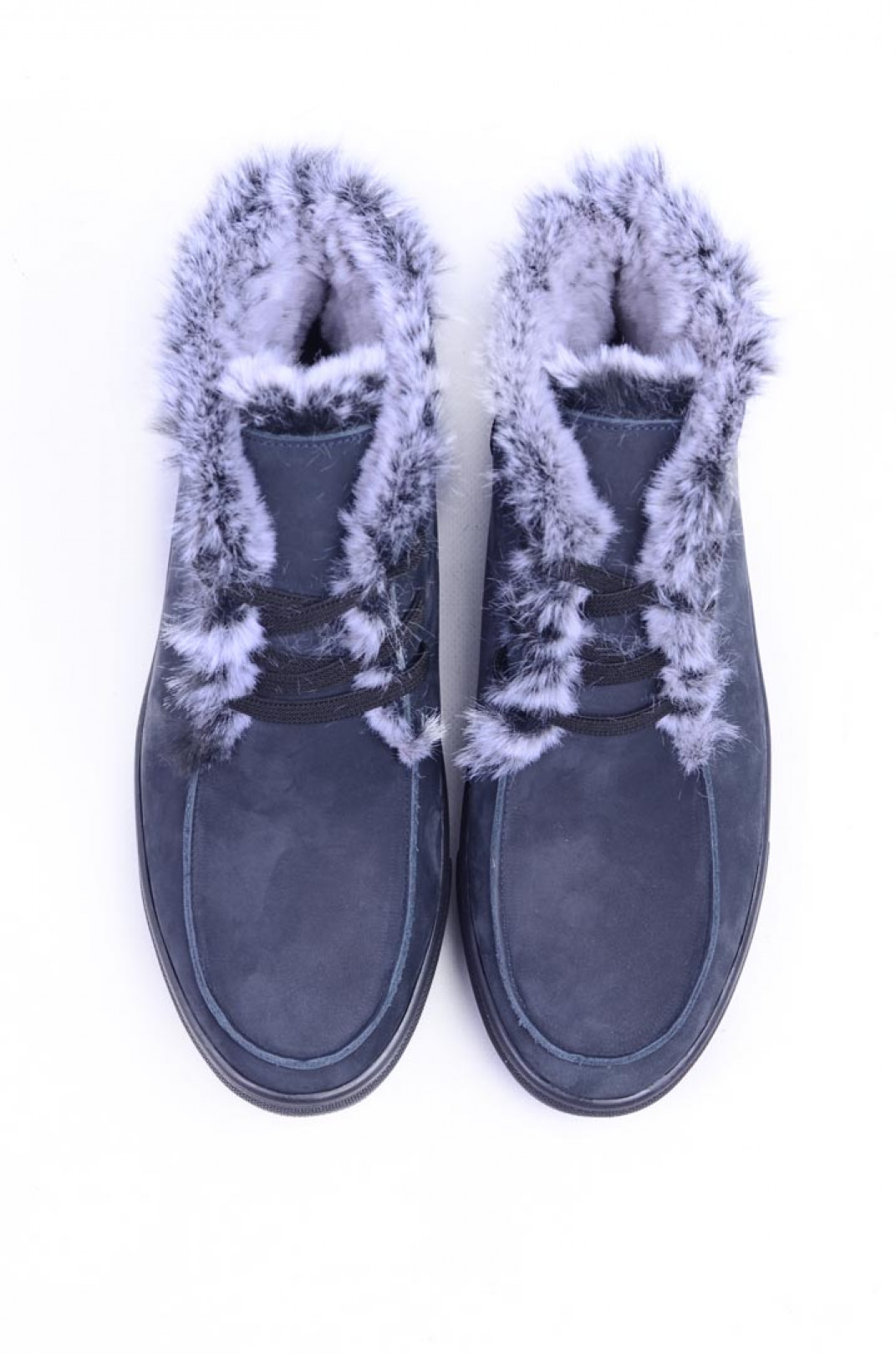 Зимові хутряні черевики з нубуку графіт великих розмірів