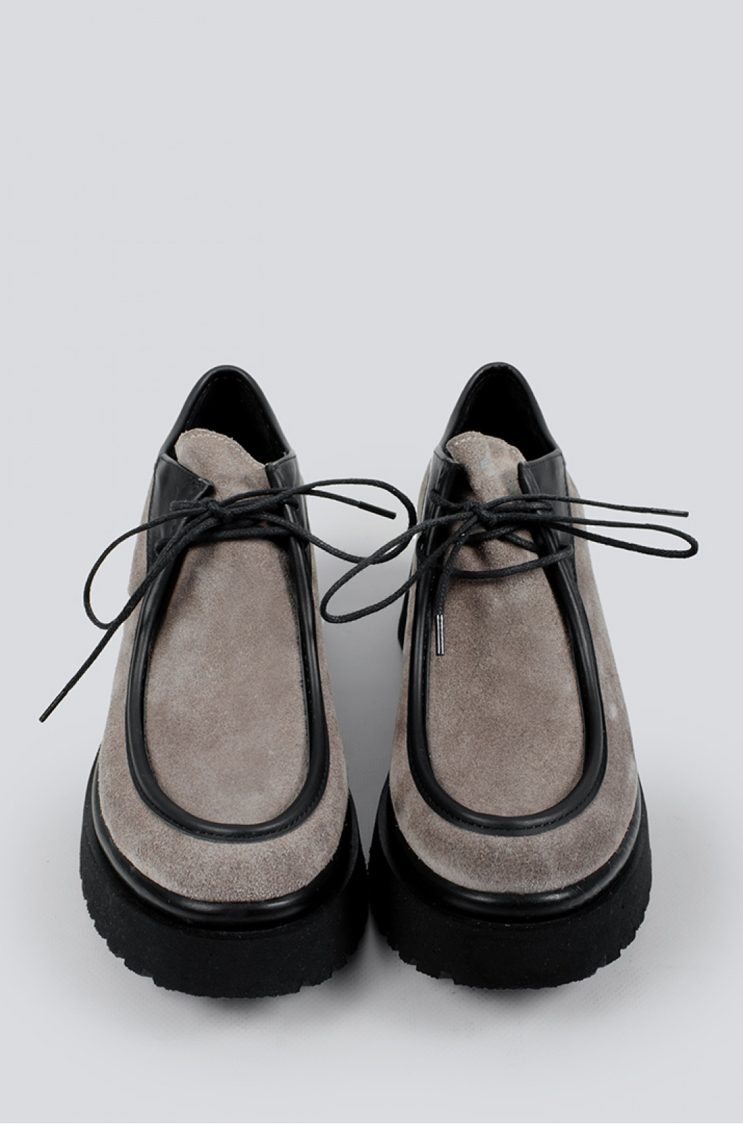 Ботинки со шнурками цвета визон больших размеров