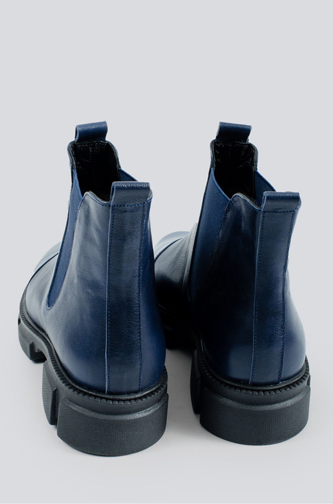 Теплые синие ботинки челси больших размеров