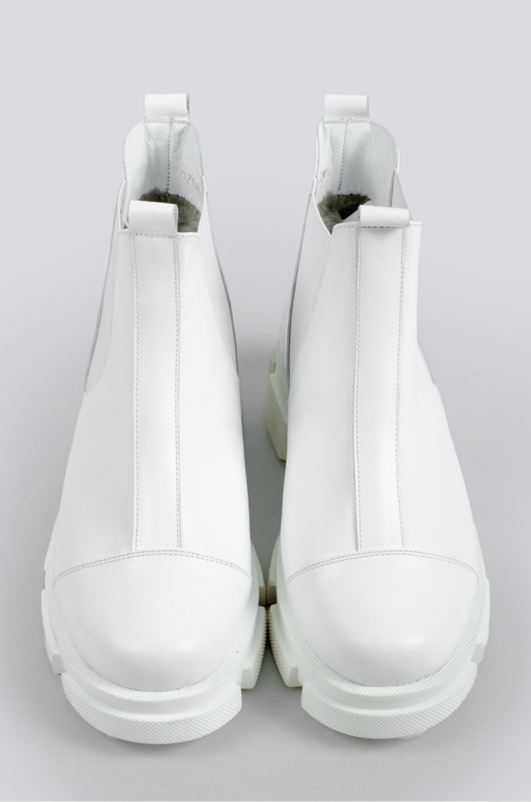 Теплые белые ботинки челси больших размеров