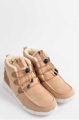 Бежеві черевики з еластичною шнурівкою великих розмірів