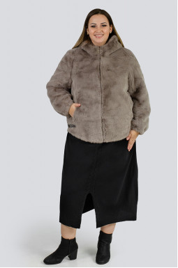 Елегантна шуба з блискавкою великих розмірів