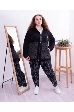 Джинсова куртка з візерунком супер батал