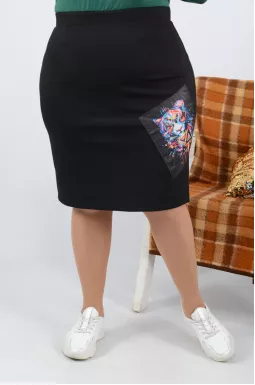 Спідниця міді з яскравим малюнком супер батал