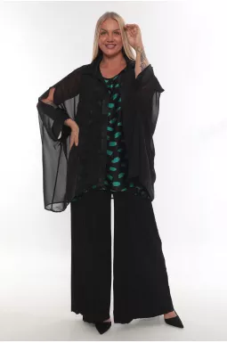 Майка длинная с абстрактным принтом батал