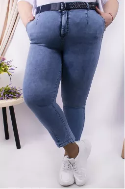 Джинсы бананы с декорированным поясом