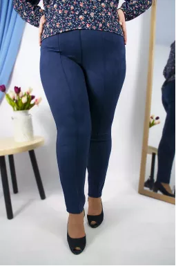 Брюки зауженные эко-замша батал