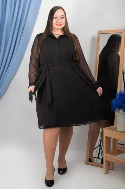 Сукня з поясом напівсвітська батал