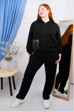 Костюм прогулочный  со стразами супер батал