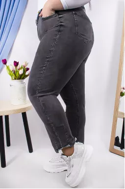 Джинсы-бананы с поясом супер батал