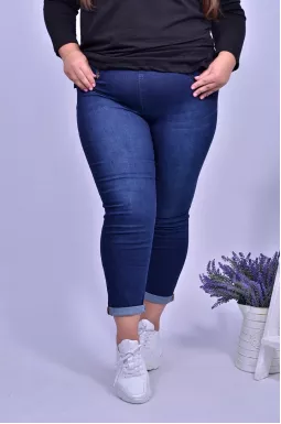 Джинсы 7/8 с поясом батал