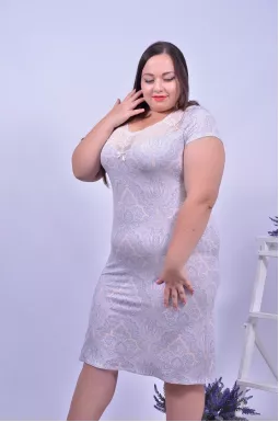 Ночная рубашка с кружевом батал