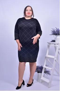 Платье повседневное короткое с украшением батал