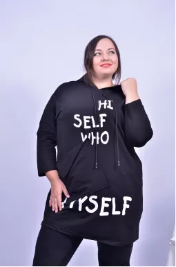 Туніка пряма з принтом батал