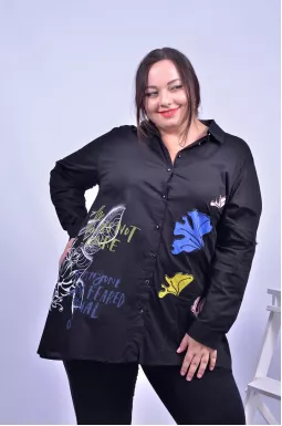 Сорочка  з принтом батал