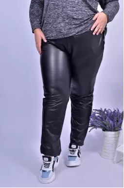 Брюки 7/8  з поясом еко-шкіра батал