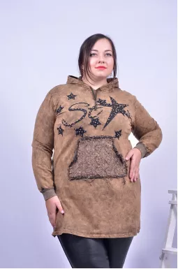 Худі з принтом та декором