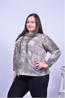 Худі з принтом батал